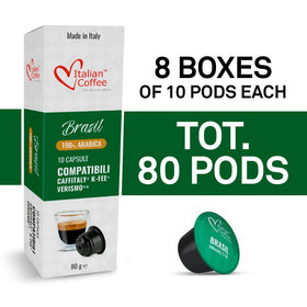 Italian Coffee for Espresso Lovers 80 pods pack highlights convenient daily use