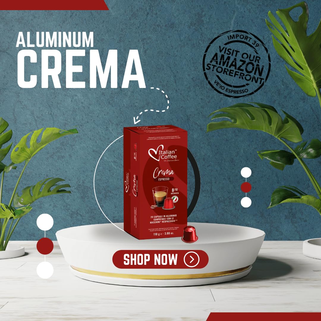 Italian Coffee for Espresso Lovers aluminum capsules close-up emphasizing freshness