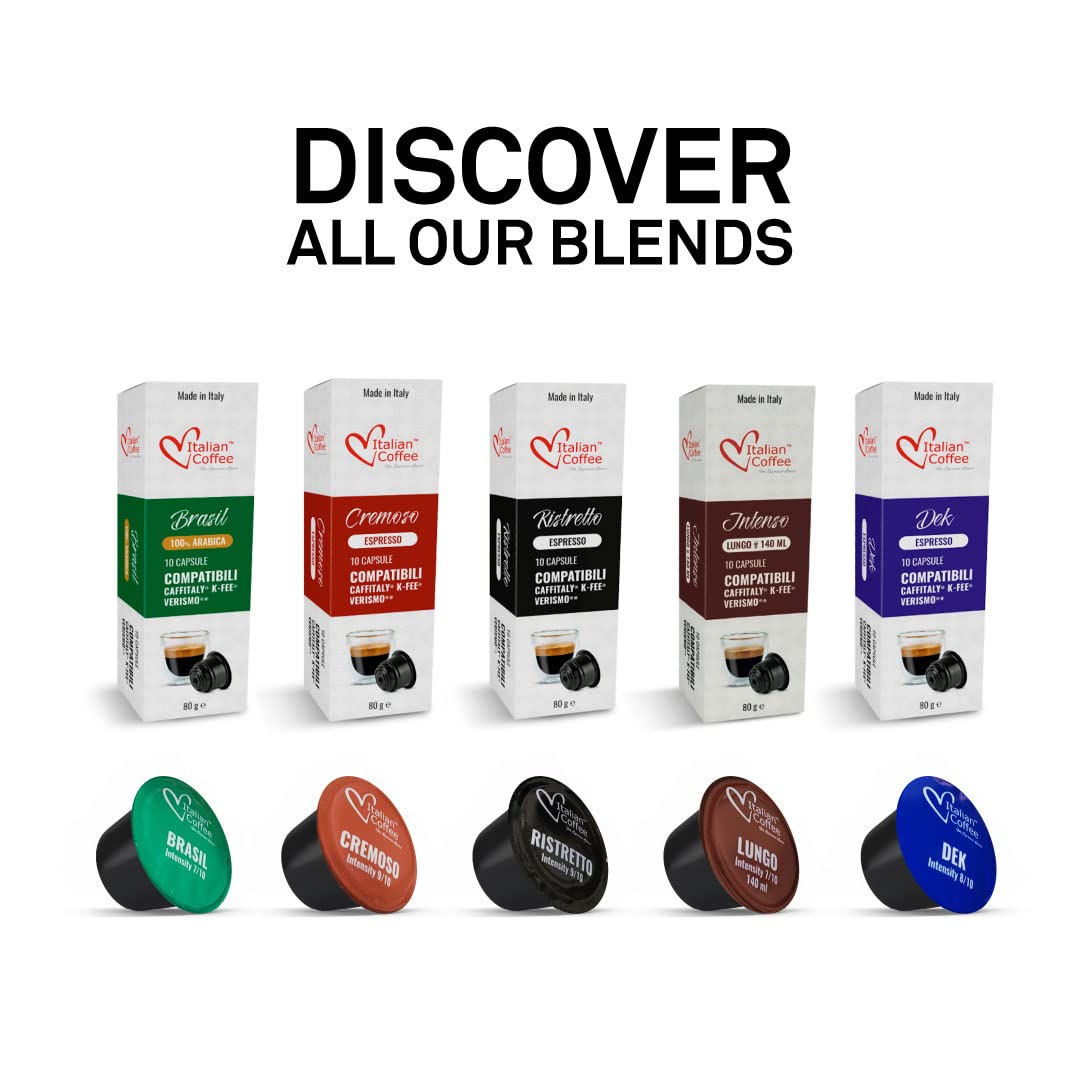 Italian Coffee For Espresso Lovers capsules closeup highlighting rich aroma for espresso.