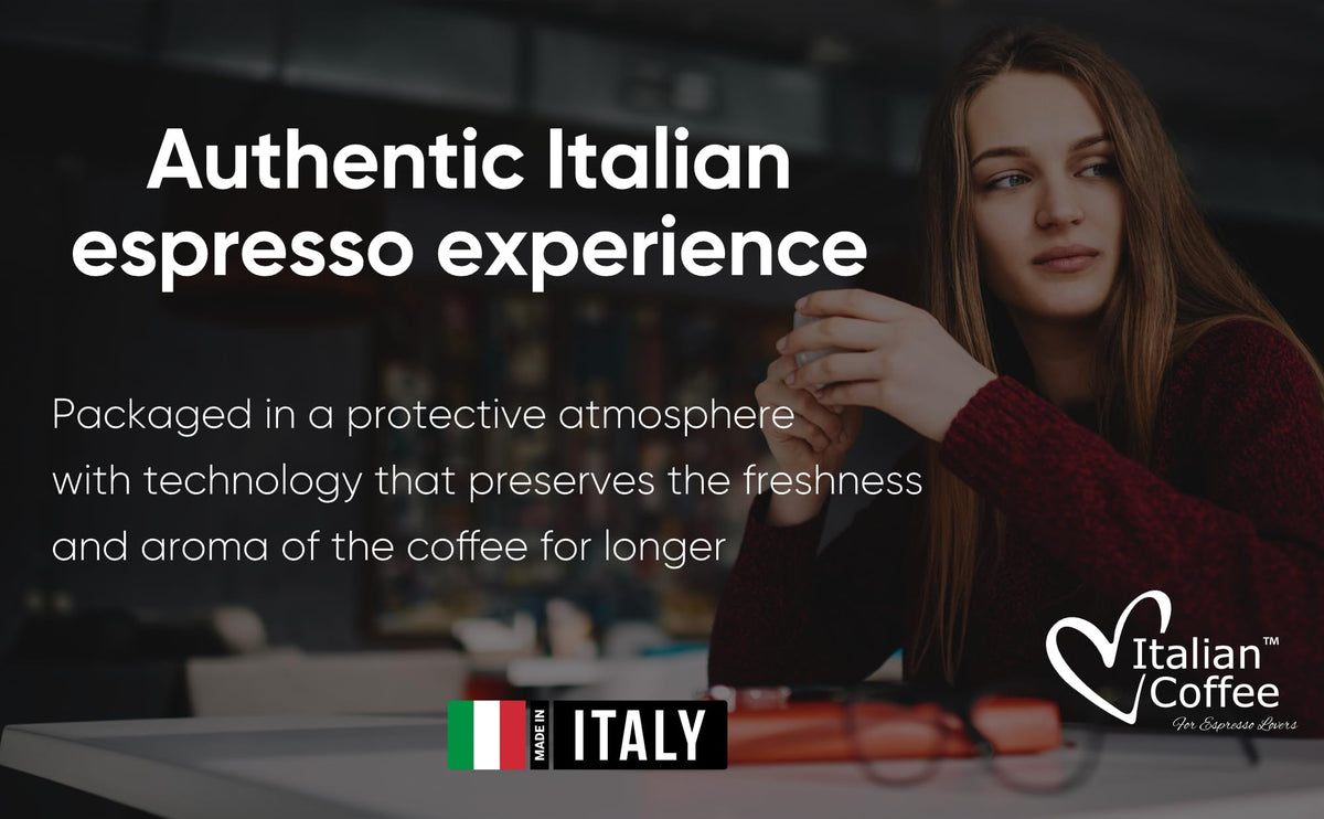 Italian Coffee for Espresso Lovers Gemini and Zenius compatibility label signals machine readiness.