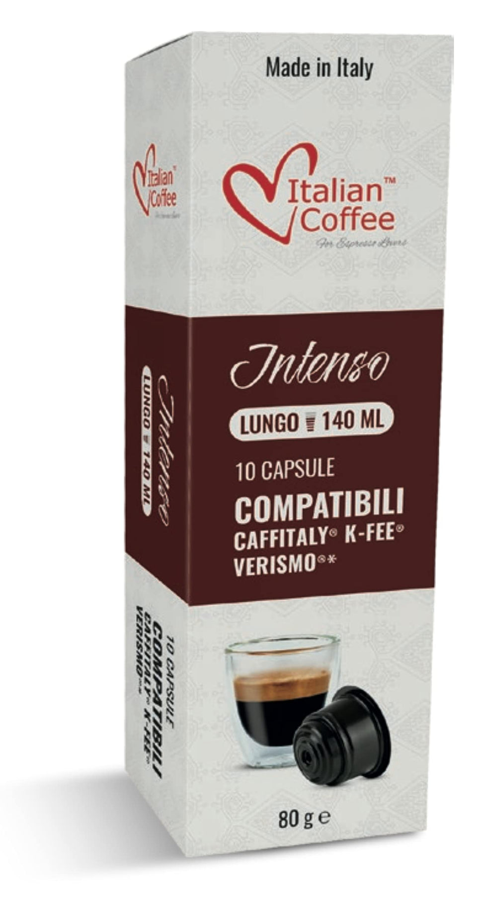 Italian Coffee for Espresso Lovers Lungo Intenso pods delivering balanced aroma and rich crema.