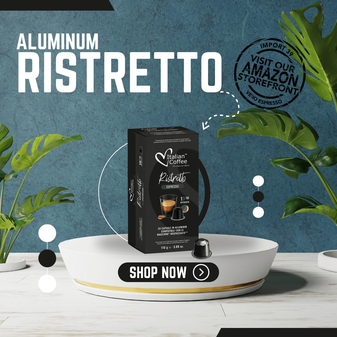 Italian Coffee for Espresso Lovers aluminum capsules compatible with Original Line Nespresso machines