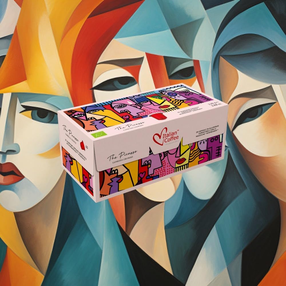 Packaging design showcasing Italian Coffee For Espresso Lovers pods.