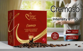 Italian Coffee for Espresso Lovers pods espresso cup with rich crema and aroma
