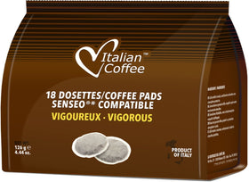 Italian Coffee Pads Senseo Classic cup with a smooth finish.