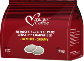 Italian Coffee Pads Senseo Creamy close-up cup for everyday enjoyment.