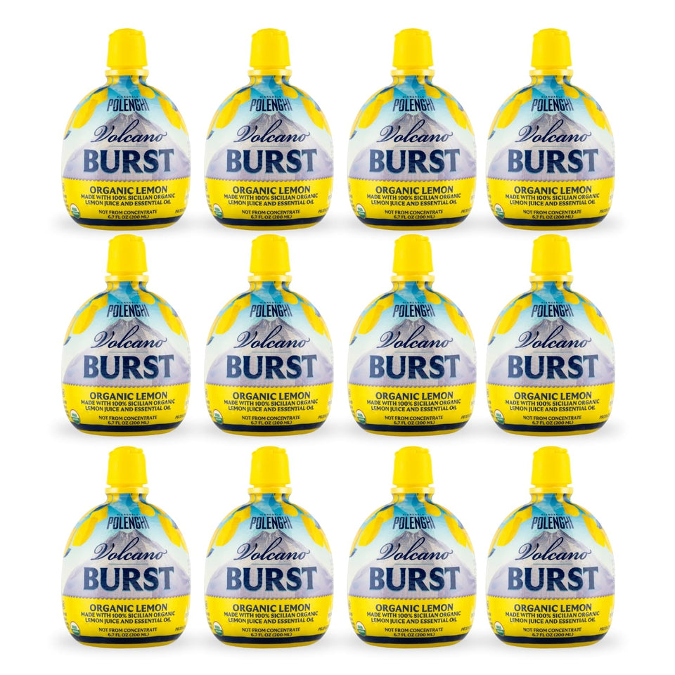 Italian Volcano Dream Foods Lemon Burst front jar shows bold breakfast flavor.