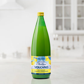 Italian Volcano lemon juice in a glass with ice, refreshing ingredient.