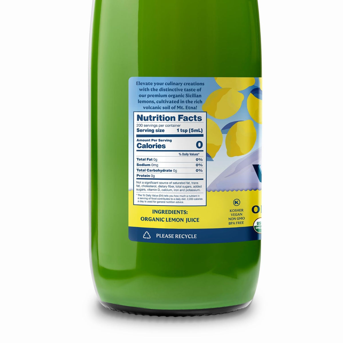 Italian Volcano Lemon Juice pouring into a glass for beverages.