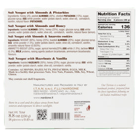 Itan Torrone amaretto cookies almonds piece evokes festive, cookie-kissed crunch.