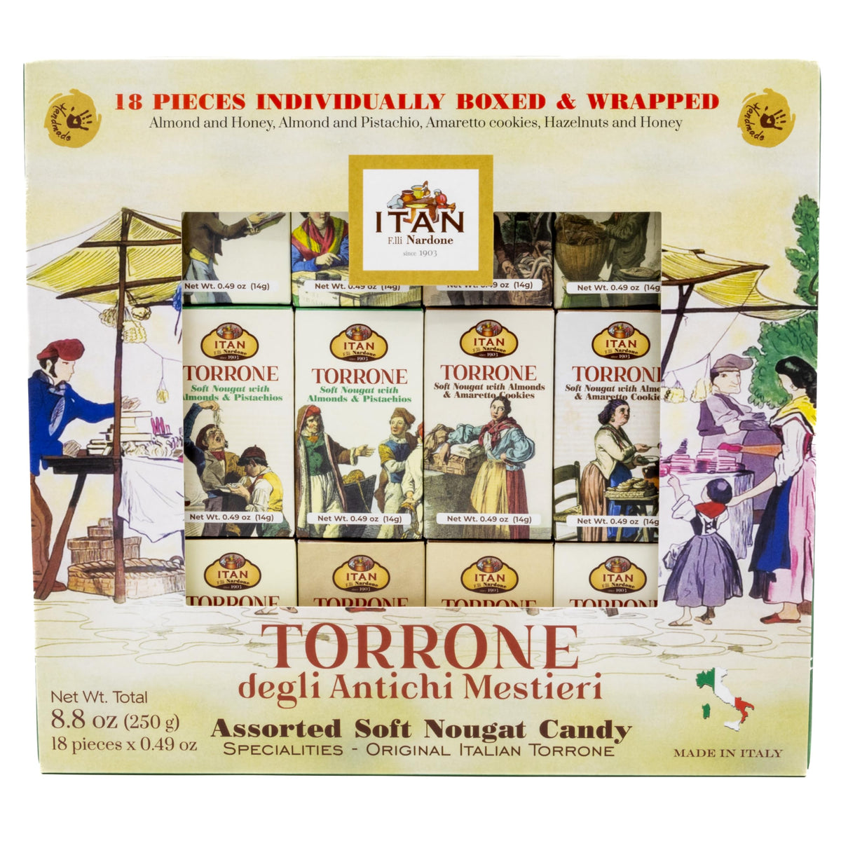 Itan Torrone front box, gift-ready packaging ideal for celebrations and sharing.