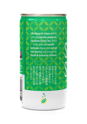 ITO EN Sencha Shot label closeup showing clean ingredients and packaging.