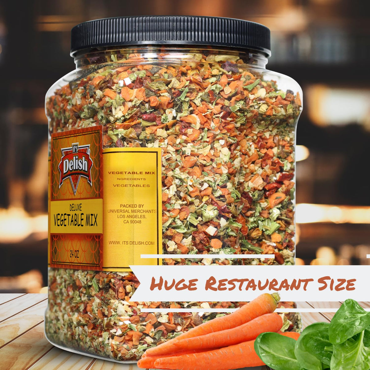 Its Delish Deluxe Dried Vegetable Soup Mix open bag ready for prep.