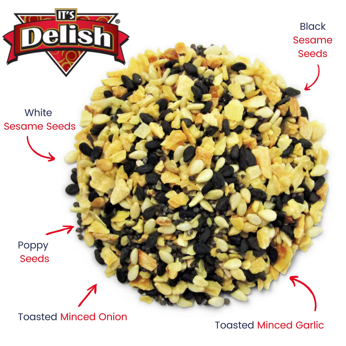 It's Delish twenty-ounce jar front view, value size for home cooks.
