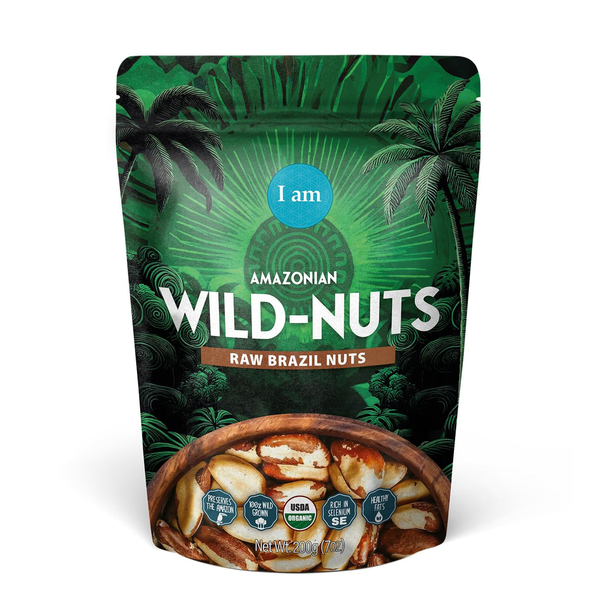 Its Good Energy Brazil Wild Nuts 7oz pouch ready to snack, selenium-rich.