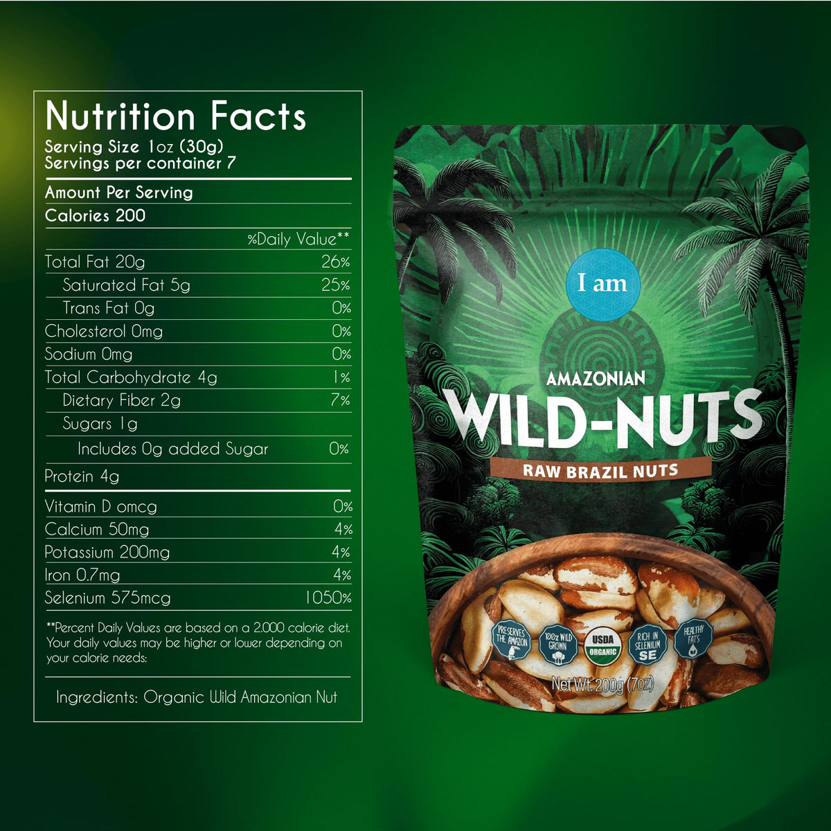 Its Good Energy Brazil Wild Nuts packaging highlights sustainable sourcing and natural goodness.