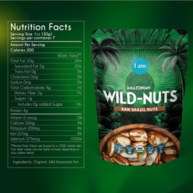 Its Good Energy Brazil Wild Nuts packaging highlights sustainable sourcing and natural goodness.