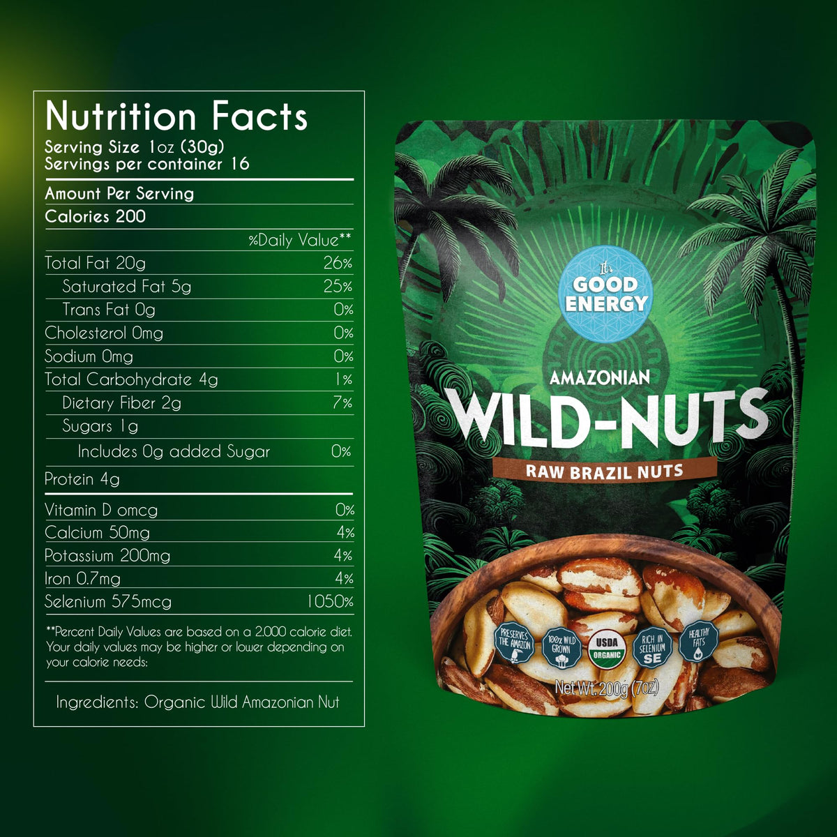 It's Good Energy selenium-rich Brazil nuts – flavorful, nutrient-dense snack option.