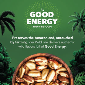 It's Good Energy wild-harvest Brazil nuts on the counter – supports sustainable sourcing.