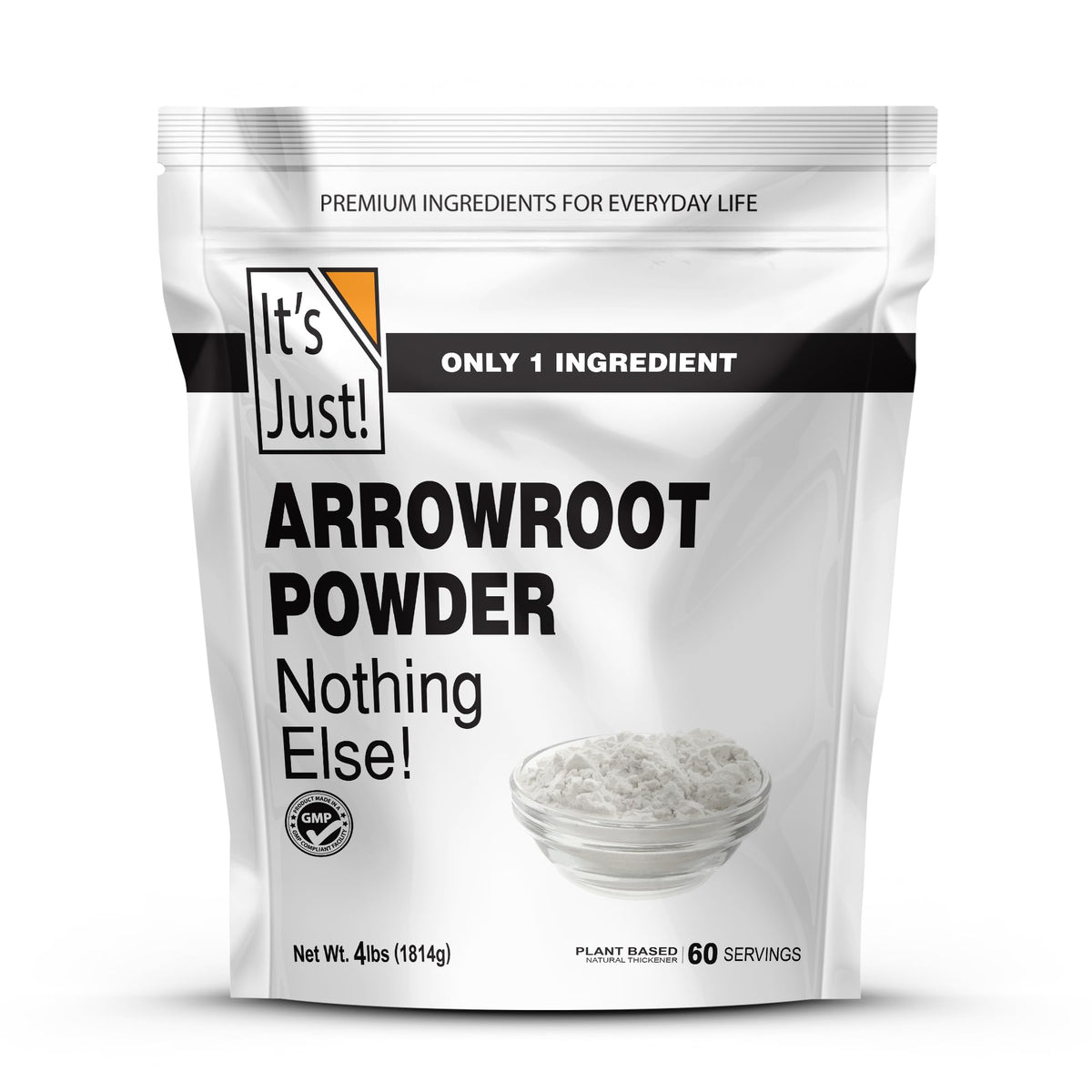 It's Just arrowroot powder bottle for silky sauces and gravies.