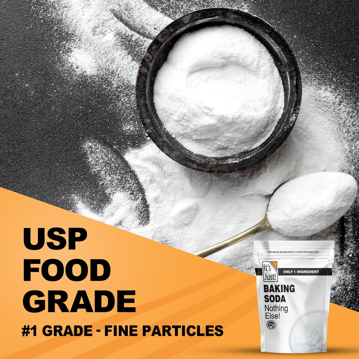It's Just! Baking Soda for bath bombs; DIY fizz with citric acid.
