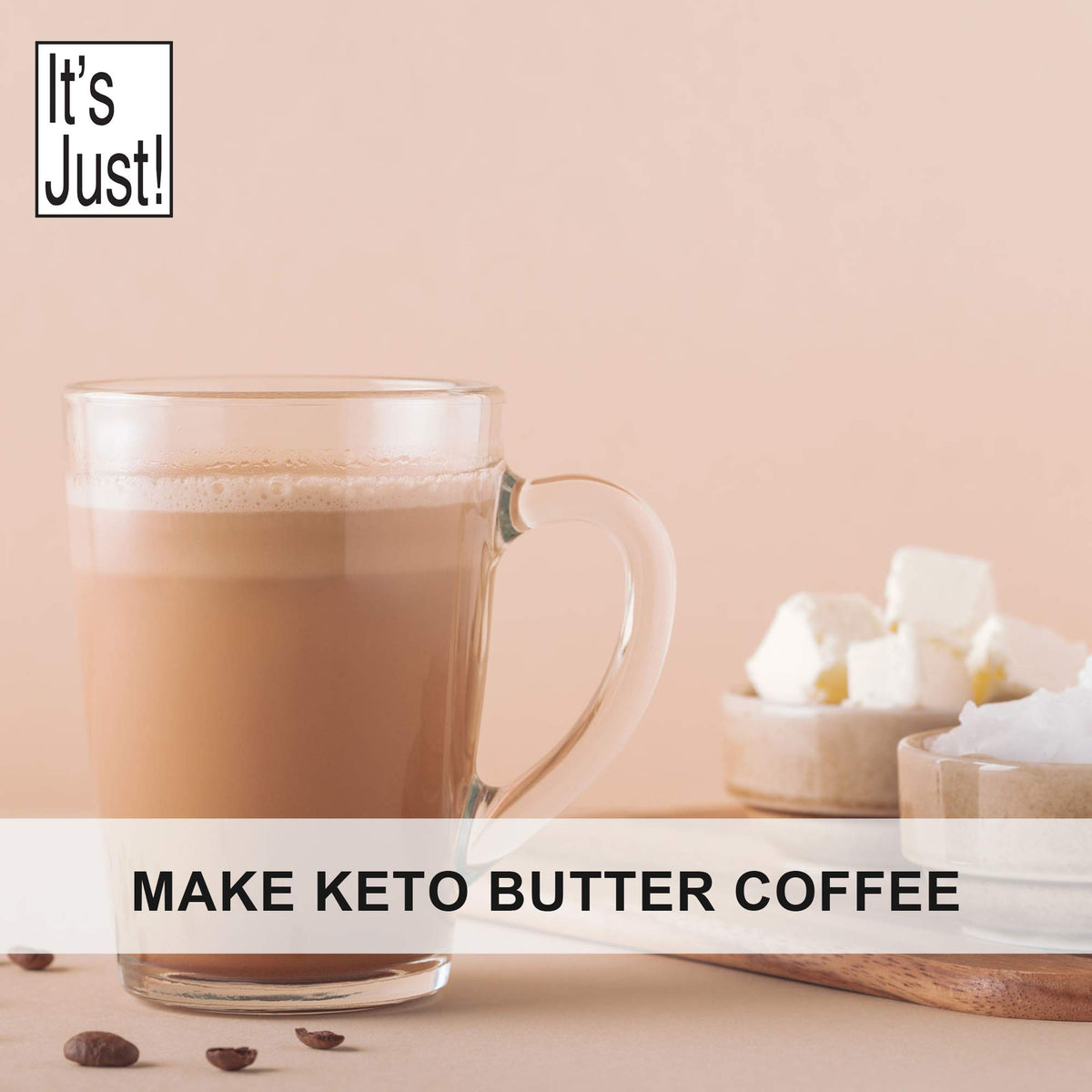 It's Just! butter powder added to coffee for a creamy lift.