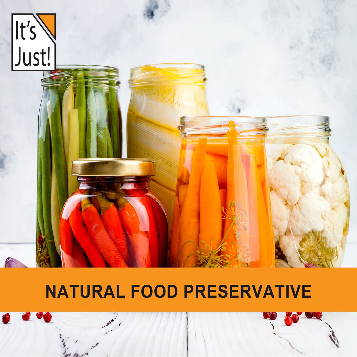 Its Just! citric acid bottle-pour simplifies measured dosing in recipes.