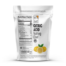 Its Just! citric acid resealable-pouch keeps powder fresh for storage.