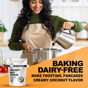 It's Just coconut milk powder in a bowl showing creamy reconstituted texture.