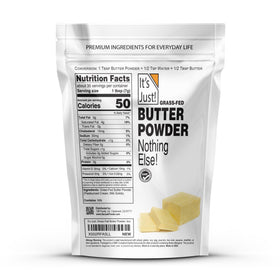 It's Just! powder pack close-up highlights convenient packaging for on-the-go use.