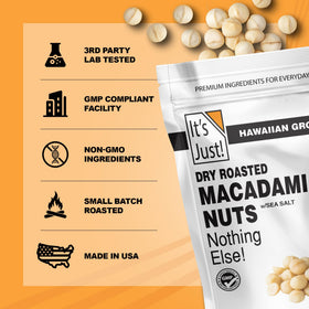Its Just Hawaiian Macadamia Nuts keto friendly snack option for trail mixes