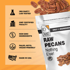 It's Just! pecans-snack-ideas for oatmeal, yogurt, or trail mix.