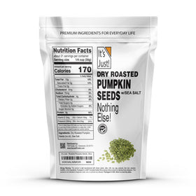 It's Just! pumpkin seeds on-salad add protein and texture.
