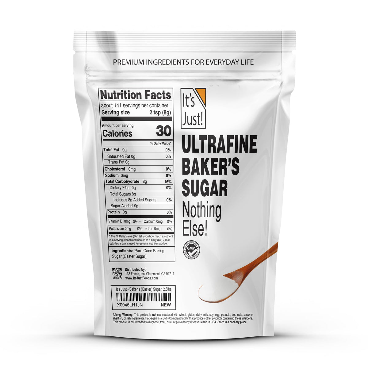 Its Just pure cane sugar grains in a measuring cup, ideal for cocktails.