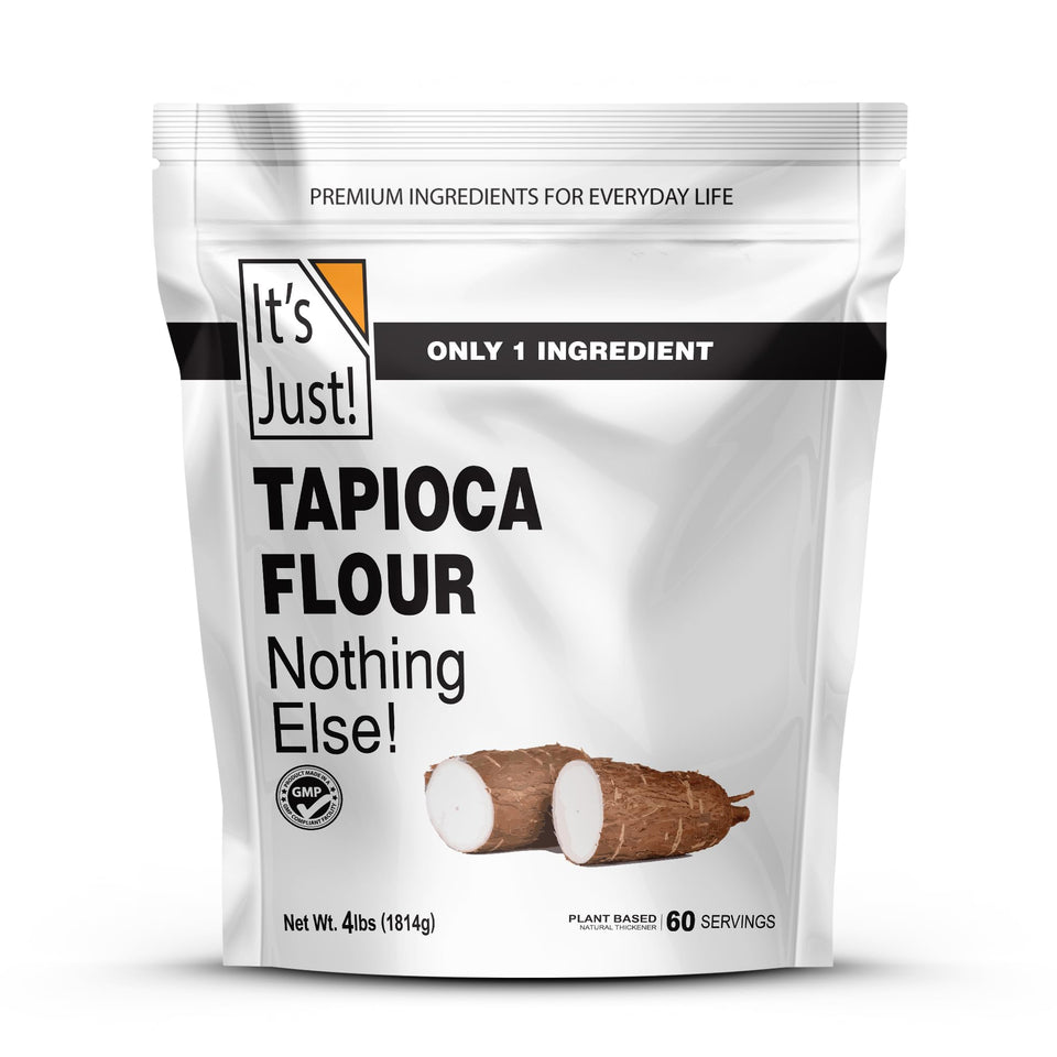 It's Just! Tapioca Flour bulk bag front showing a gluten-free baking staple.