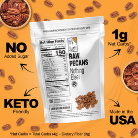 It's Just! usa-sourced-pecans in GMP facility, trusted quality from farm to table.