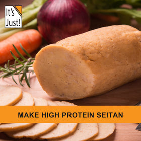 It's Just! vital wheat gluten flour in a tidy kitchen setup for baking sessions