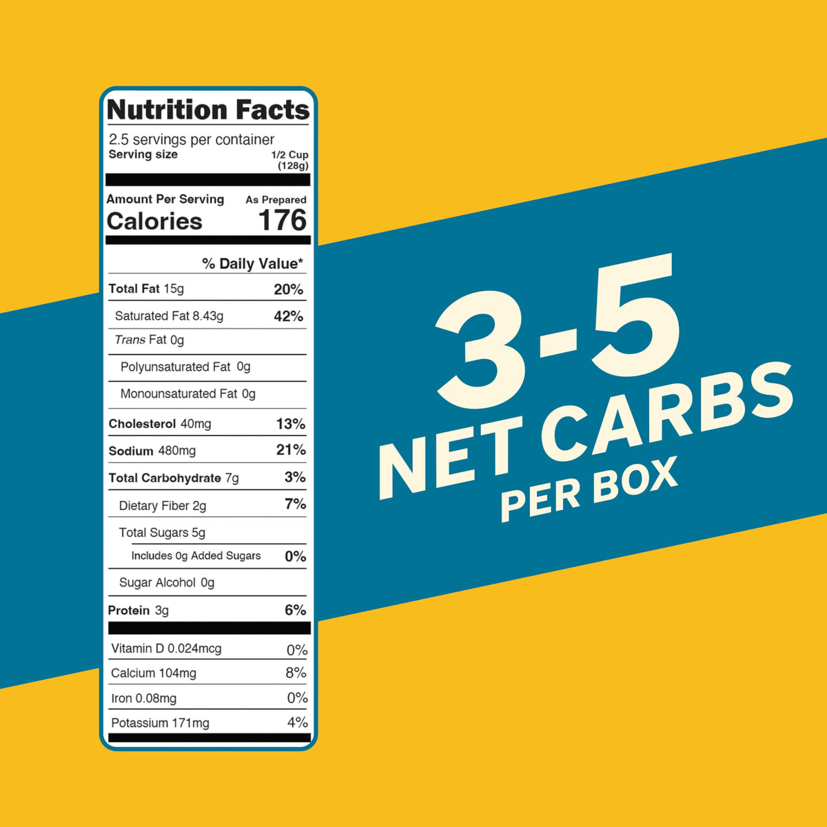 Its Skinny 5-net-carb serving supports carb-conscious meals.