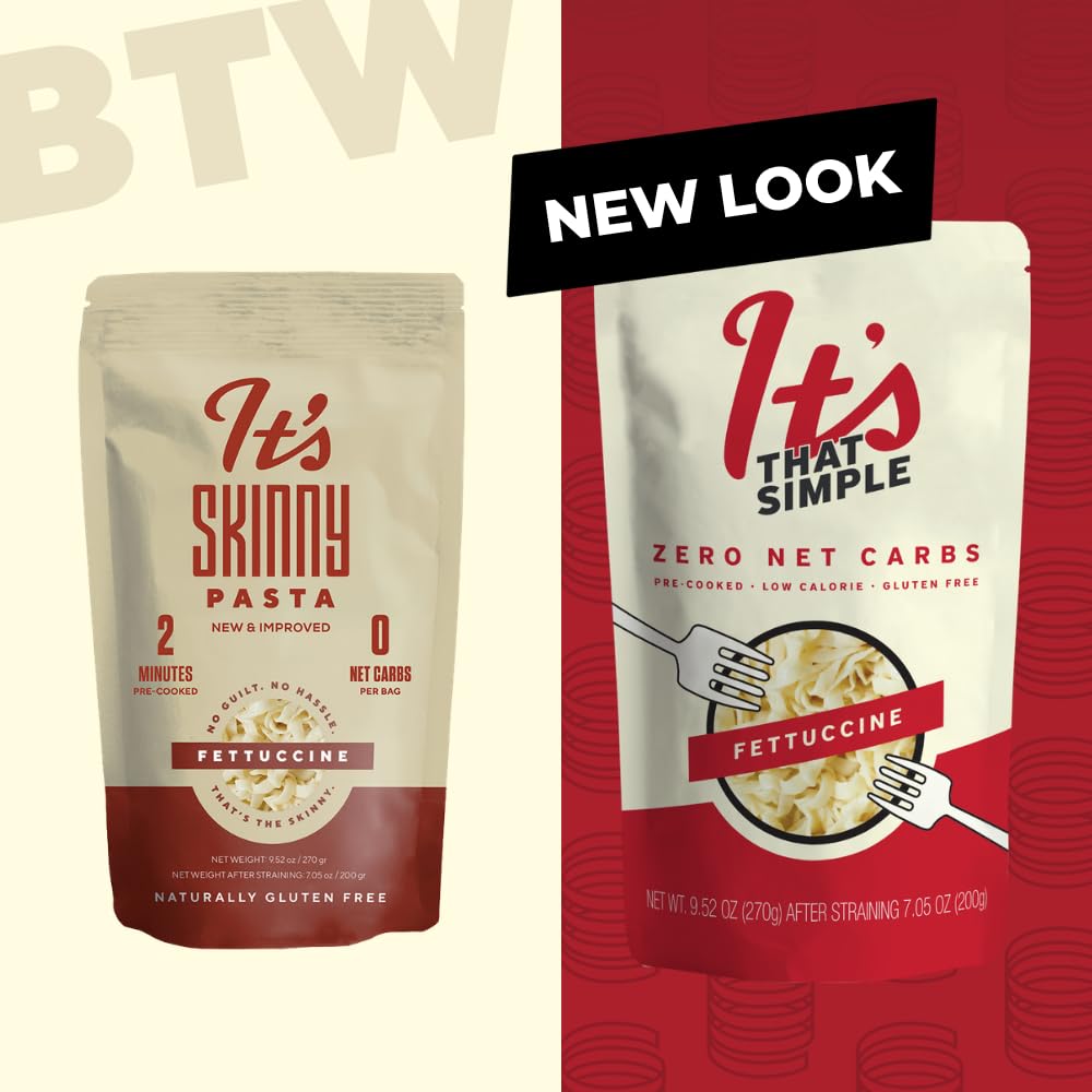 Its Skinny pasta variety pack fettuccine offers satisfying texture and low carb.