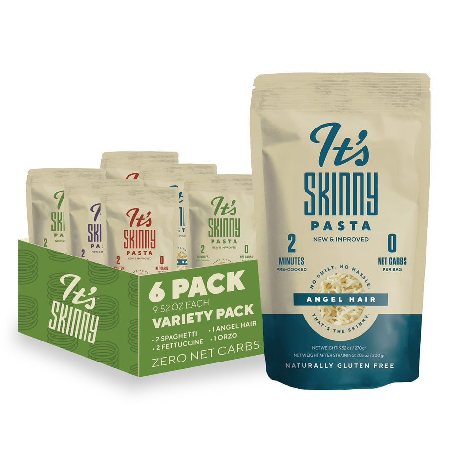 Its Skinny pasta variety pack spaghetti is a ready-to-serve, low-carb option.