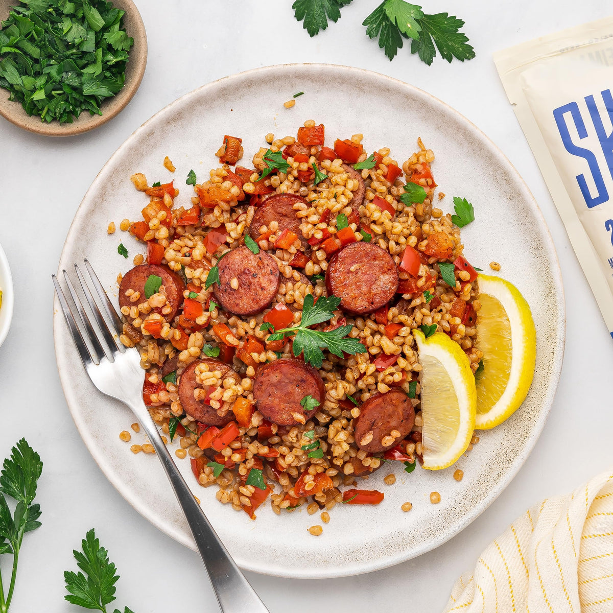 Its Skinny Pearl Couscous serving bowl with ready-to-serve pasta in minutes.