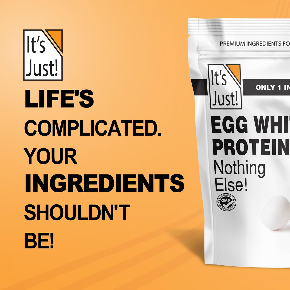 Its Just! 20-ounce egg white protein powder container as a value-conscious option