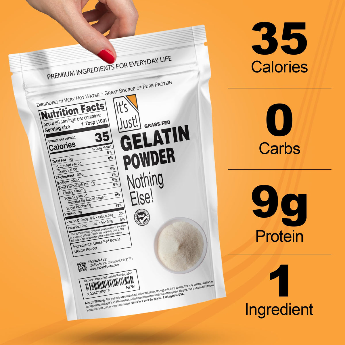 It's Just! gelatin powder used to make gummies and marshmallows at home.