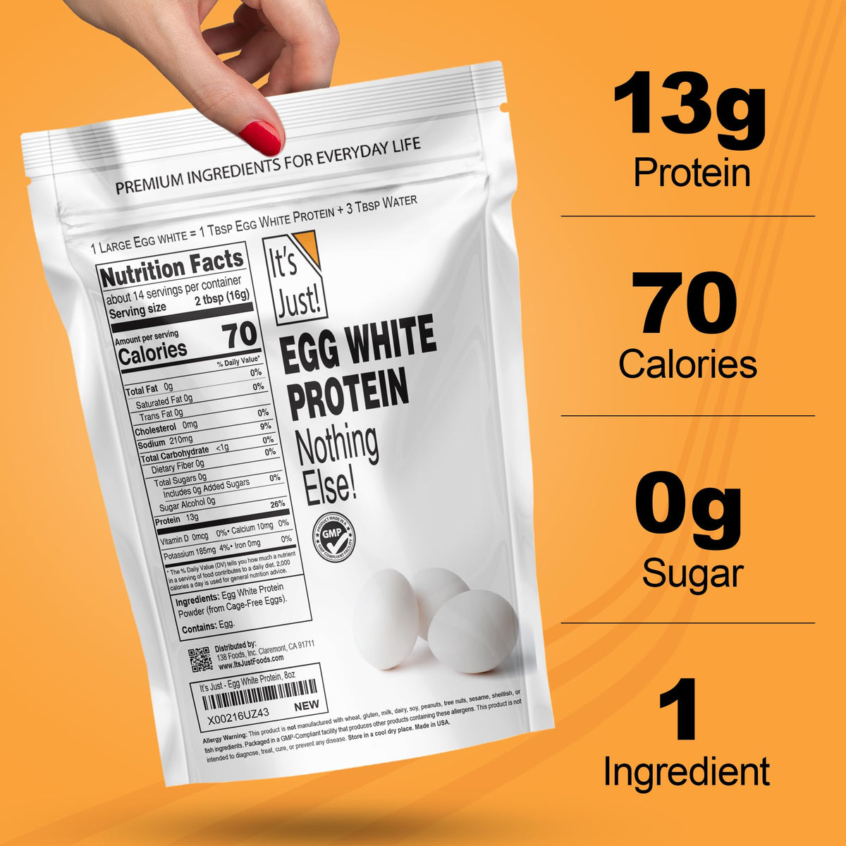 Its Just! unflavored egg white protein powder in a smoothie for versatility