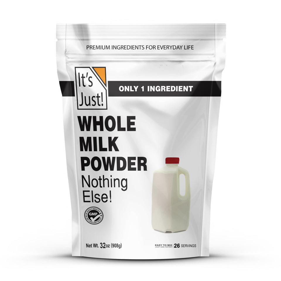 Its Just! Whole Milk Powder bottle showing convenience and quick milk preparation.
