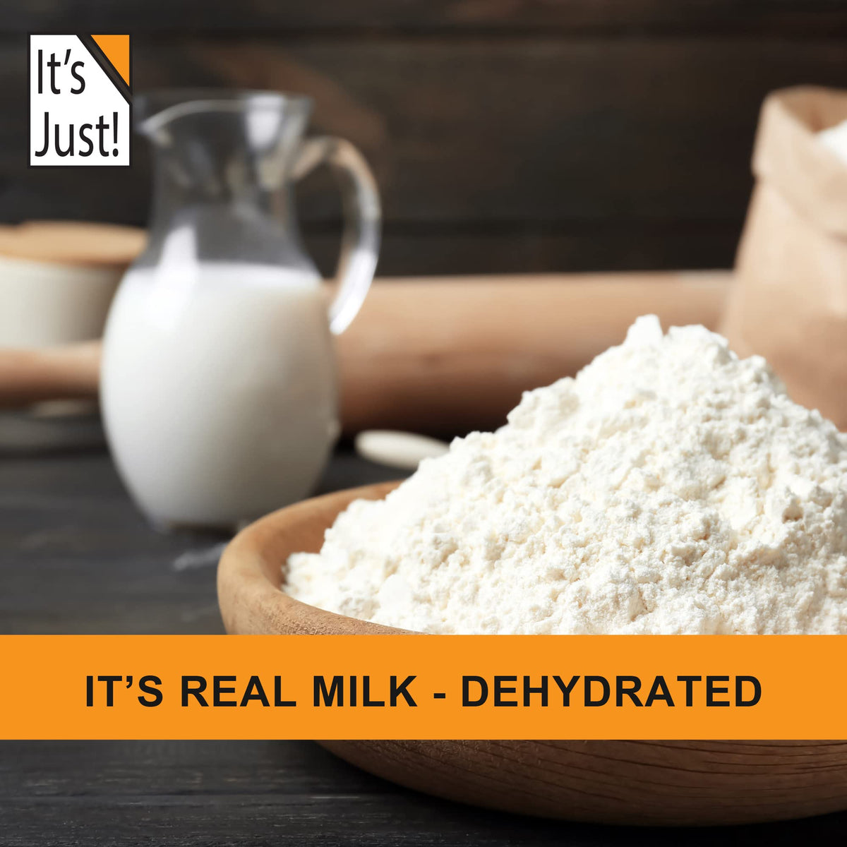 Its Just! Whole Milk Powder sealed pouch for on-the-go storage.