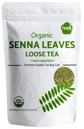 Iyasa Holistics senna leaf tea loose leaf close-up for gentle digestive wellness.