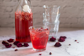 Bath blend with Iyasa rose petal powder for a calming scent