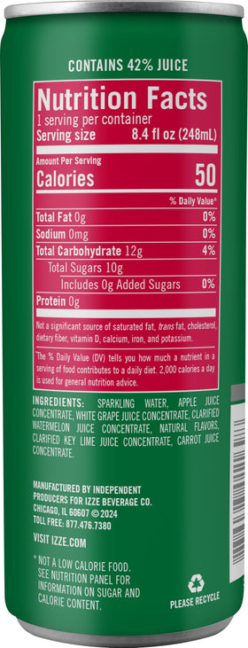 IZZE 24-pack packaging emphasizes convenient, shareable refreshment.
