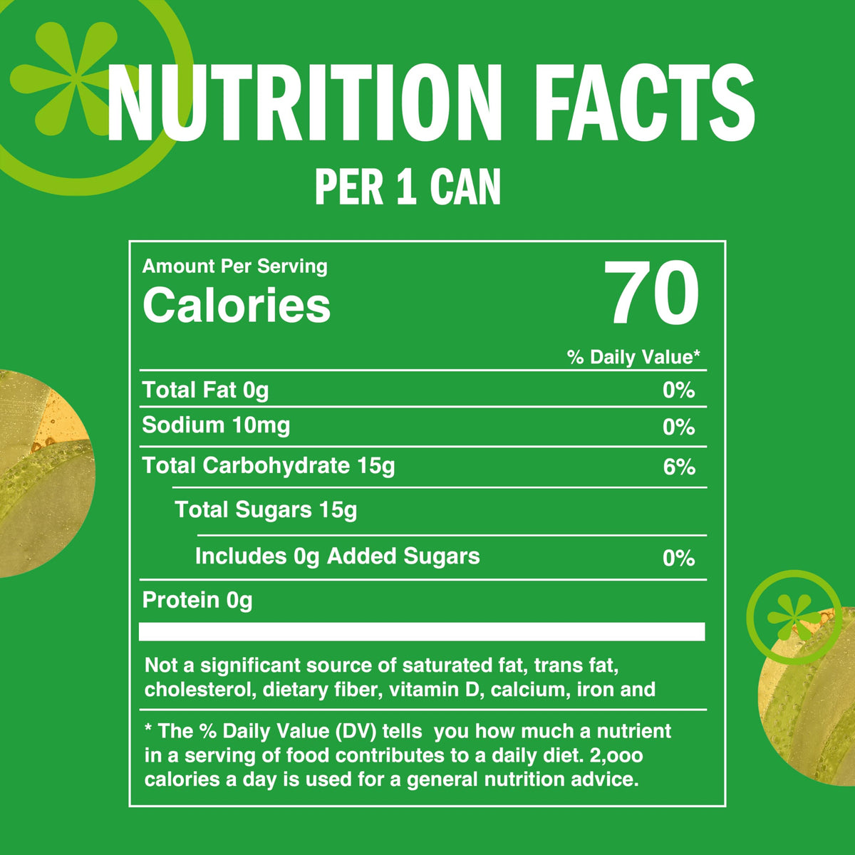 IZZE Apple Sparkling Juice non-GMO label showing clean ingredients and no added sugar.